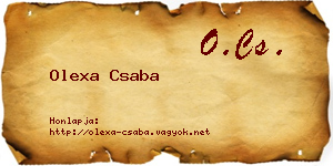 Olexa Csaba névjegykártya